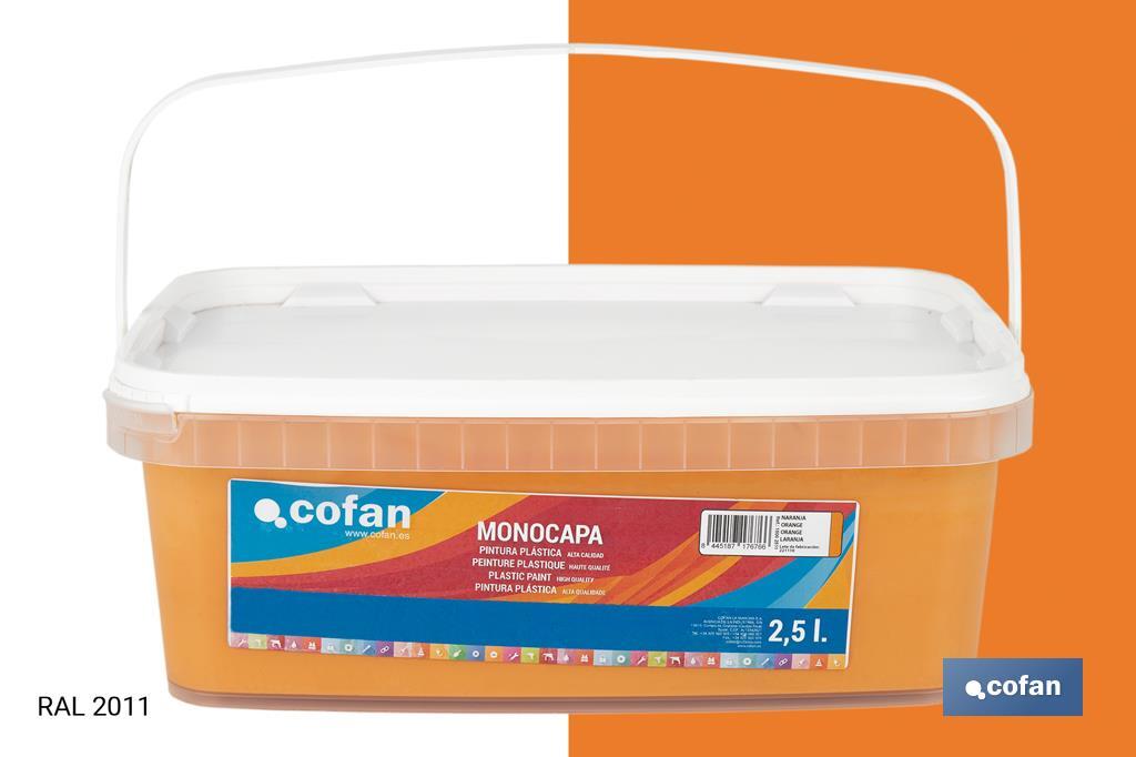 PINTURA PLÁSTICA MONOCAPA Naranja (2,5 LT