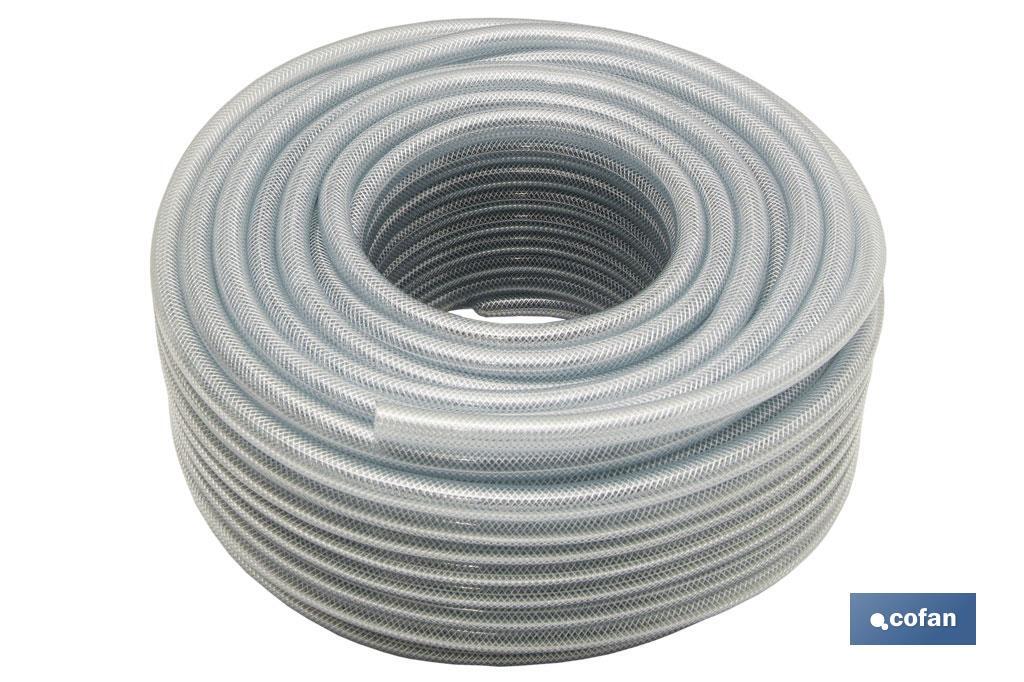 MANGUERA PVC CRISTAL C/REFUERZO 30x38mm/25m (PACK: 1 UDS)