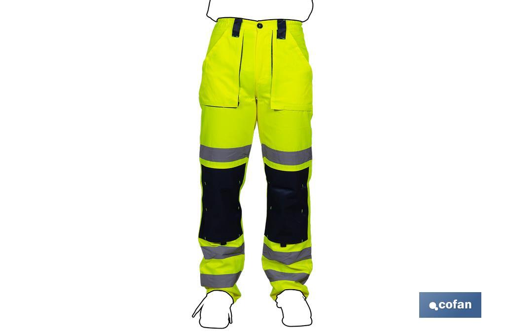 PANTALÓN DE ALTA VISIBILIDAD MODELO SIRIO AMARILLO Y AZUL MARINO TALLA XXL (PACK: 1 UDS)