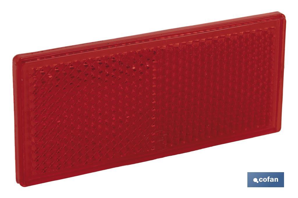 CATADIÓPTRICO RECTANGULAR ROJO 79 X 35 MM ADHESIVO