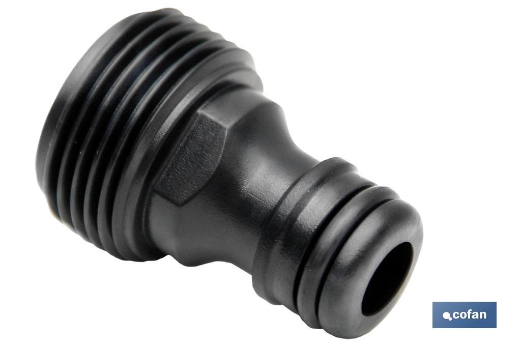 Adaptador de polipropileno  de rosca macho 3/4 pulgadas | Apto para manguera | Ideal para jardinería | Medidas 13.5 x 8.5 x 4 c