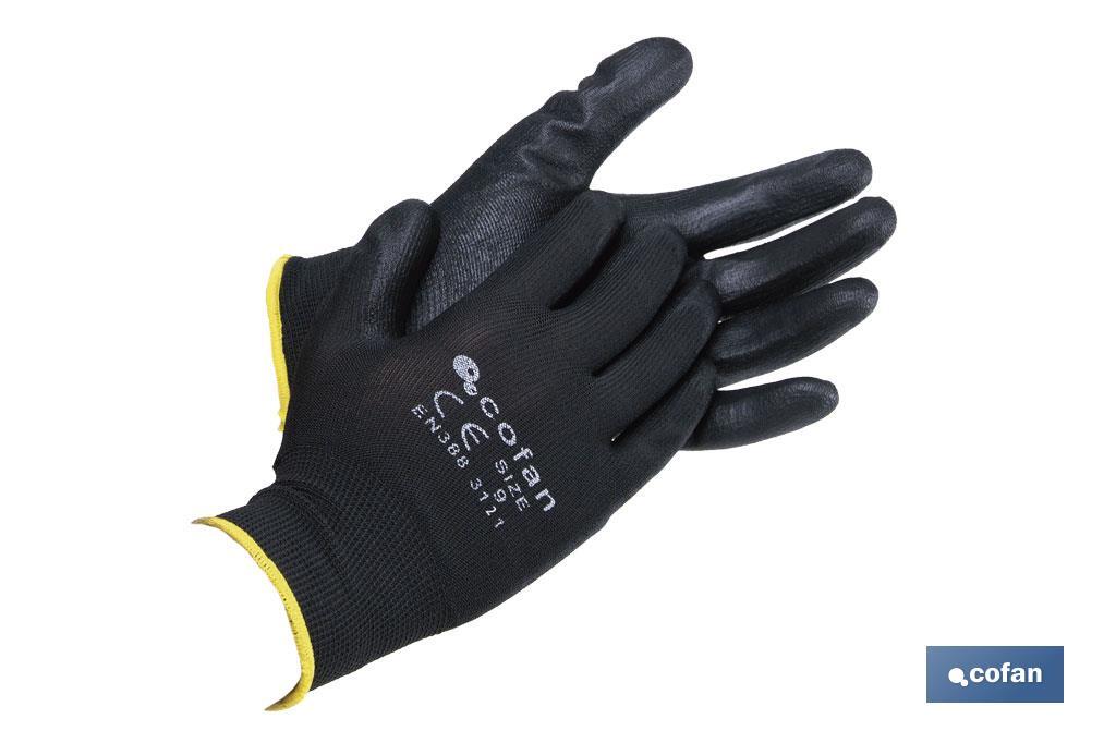 Guantes 100 % de poliéster | Impregnados para mayor seguridad | Flexibles | Protección y confort | Sin costuras