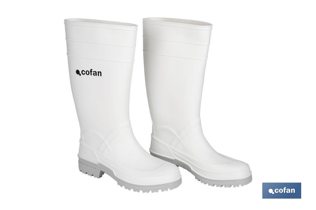 Bota de Agua | Alta | Fabricada en PVC | Color Blanco | Suela Antideslizante y Resistente a la Abrasión