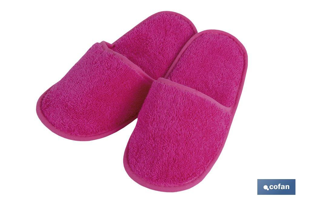 Zapatillas de Baño | Color Fucsia | Modelo Primavera | 100% Algodón | Gramaje 500g/m² | Talla M o L