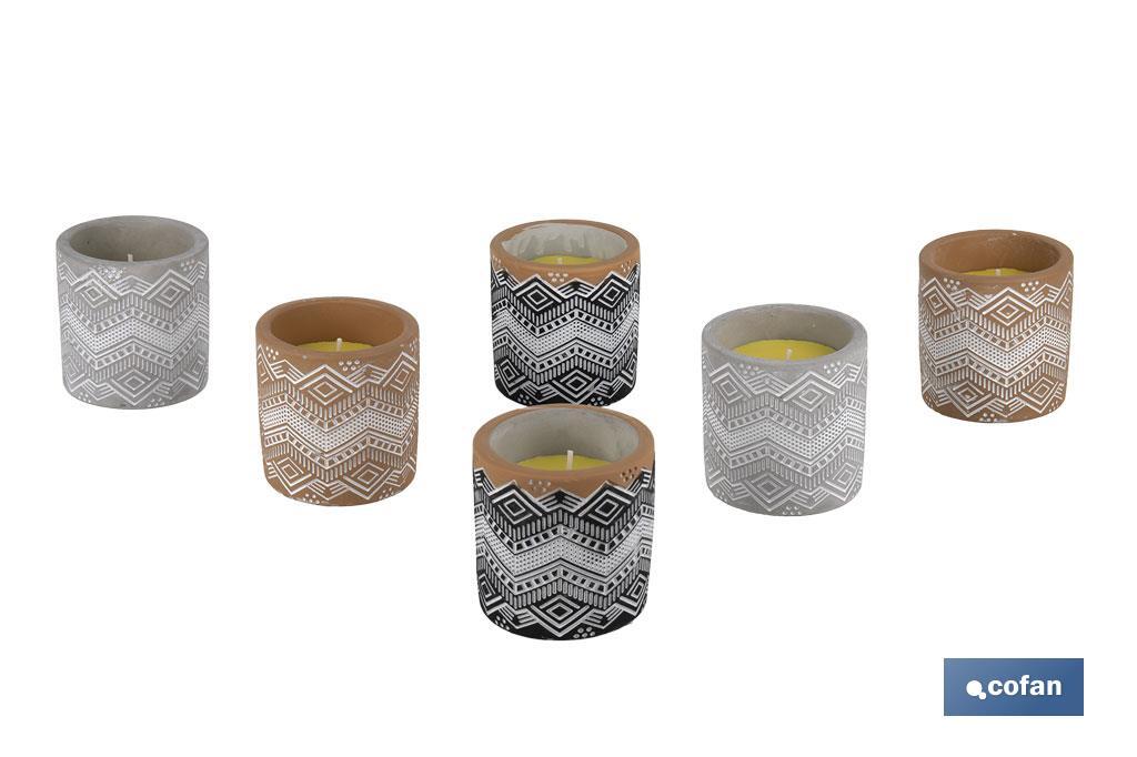 Velas Aromáticas de Citronela con aroma cítrico en recipiente decorativo | Duración de 35 horas