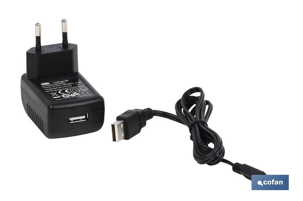 Cargador de Batería para Atornillador Cofan | Potencia 3,6 V | Potencia máxima 5,5 V | Cable USB - micro USB