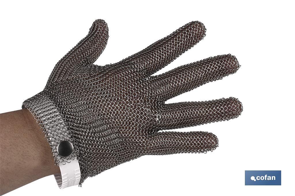 Guantes Anticorte | Malla Fabricada en Acero Inox | Guante de Metal para Trabajo de Seguridad | Talla M, L y XL